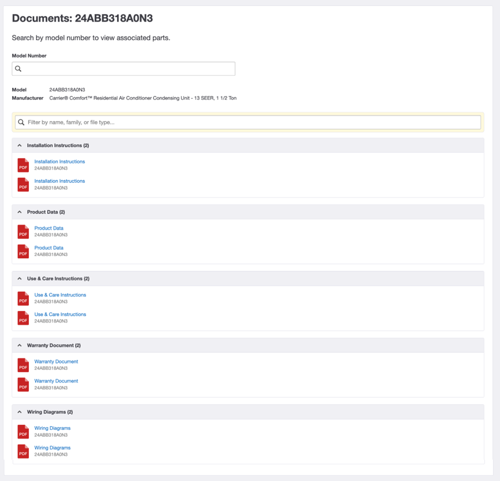 How do I find parts/equipment manuals, diagrams and documents?
